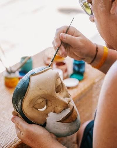 Painting traditional masks