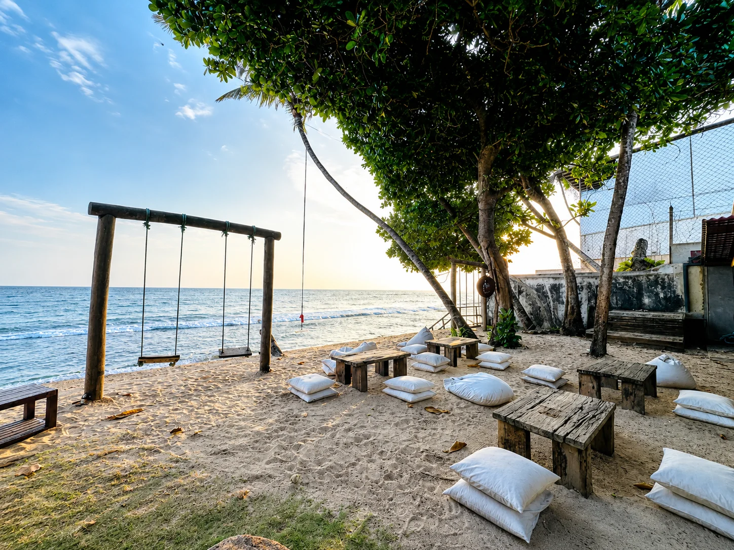Palm-lined beach on Sri Lanka's south coast.